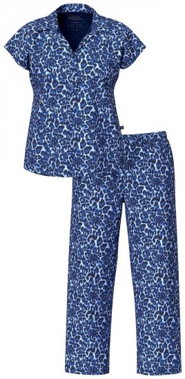 Ulla Popken 849144 Pyjama mit Animal-Print Dunkelblau - Pyjama/Loungewear - 