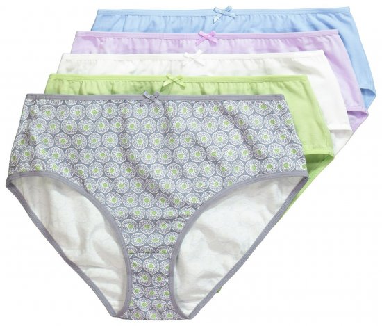Ulla Popken 849202 Gemusterte Slips 6er-Pack Grau - Slips - 