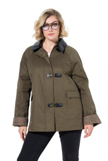 Ulla Popken 849246 Jacke in Lederoptik Oliv - Jacken - Damenjacken in großen Größen