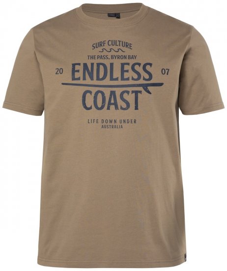 Men+ 448 T-Shirt Endless Coast Graubraun - Herren-T-shirts - Herren-T-Shirts in großen Größen