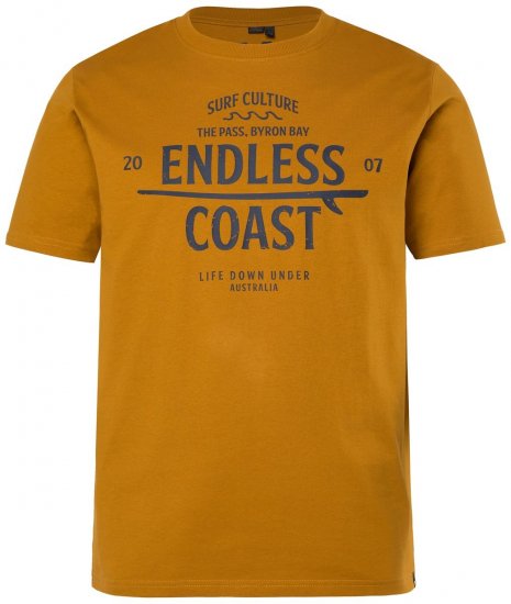 Men+ 448 T-Shirt Endless Coast Helles Haselnuss - Herren-T-shirts - Herren-T-Shirts in großen Größen