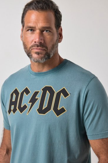 JP1880 849790 AC/DC Classic Logo T-Shirt Türkisblau - Band-T-shirts - Band T-Shirts in großen Größen