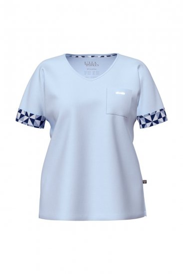 Ulla Popken 849850 Pyjama mit Karomuster Hellblau - Pyjama/Loungewear - 