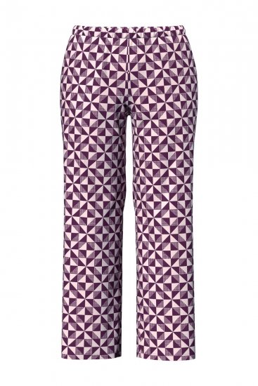 Ulla Popken 849850 Pyjama mit Karomuster Beerenrot - Pyjama/Loungewear - 