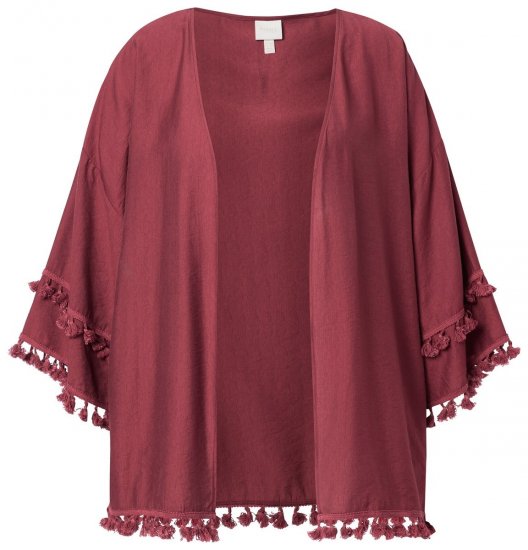 Ulla Popken 849860 Kimono Rostrot - Strickjacken - Damen-Cardigans in großen Größen