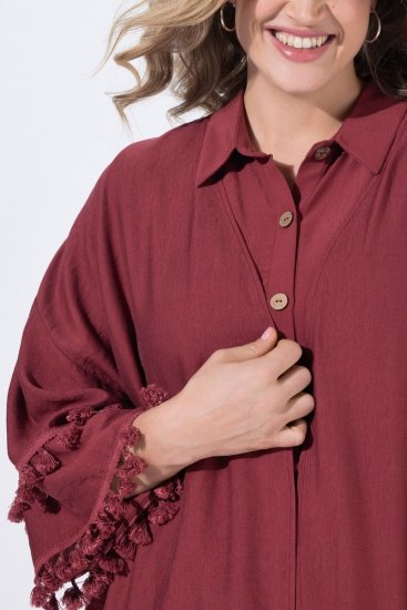 Ulla Popken 849860 Kimono Rostrot - Strickjacken - Damen-Cardigans in großen Größen