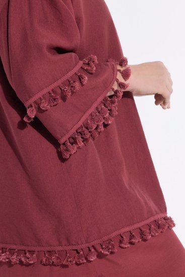 Ulla Popken 849860 Kimono Rostrot - Strickjacken - Damen-Cardigans in großen Größen