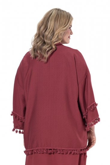 Ulla Popken 849860 Kimono Rostrot - Strickjacken - Damen-Cardigans in großen Größen