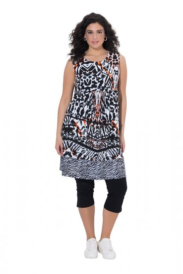 Ulla Popken 850175 Ärmelloses Jerseykleid mit Taschen Schwarz - Sommerkleider - Sommerkleider in großen Größen