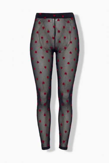 Ulla Popken 850264 Gemusterte Strumpfleggings Schwarz - Strumpfhosen & Socken - 