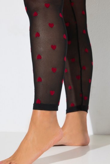 Ulla Popken 850264 Gemusterte Strumpfleggings Schwarz - Strumpfhosen & Socken - 