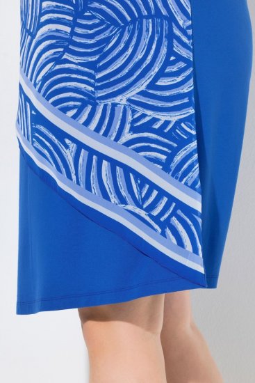 Ulla Popken 850389 Gemustertes Chiffonkleid Blau - Kleider - Kleider für alle Größen