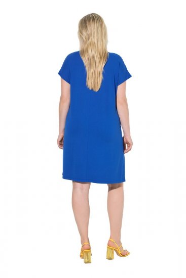 Ulla Popken 850389 Gemustertes Chiffonkleid Blau - Kleider - Kleider für alle Größen