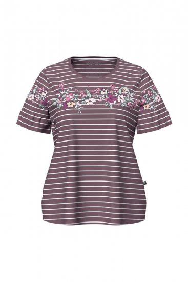 Ulla Popken 850403 Pyjama mit Blumenmuster Braun - Pyjama/Loungewear - 