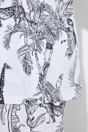 Ulla Popken 850441 Pyjama mit Muster Wollweiß - Pyjama/Loungewear - 