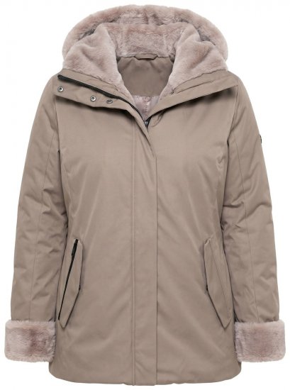 Ulla Popken 850509 Kunstfelljacke Taupe - Jacken - Damenjacken in großen Größen