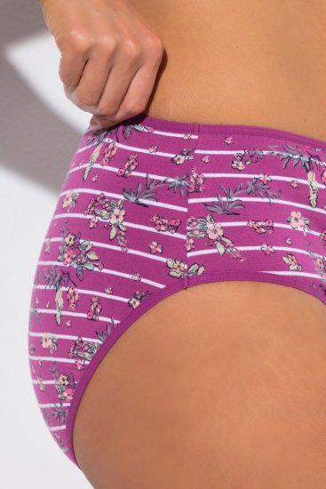 Ulla Popken 850538 Geblümte Slips aus Bio-Baumwolle 2er-Pack Violett - Slips - 