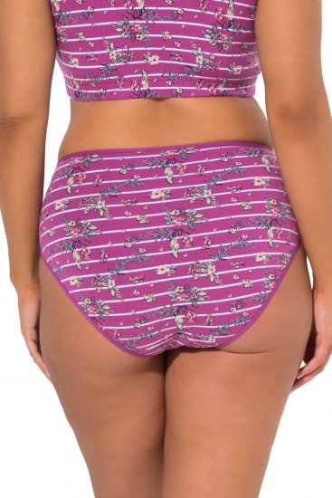 Ulla Popken 850538 Geblümte Slips aus Bio-Baumwolle 2er-Pack Violett - Slips - 