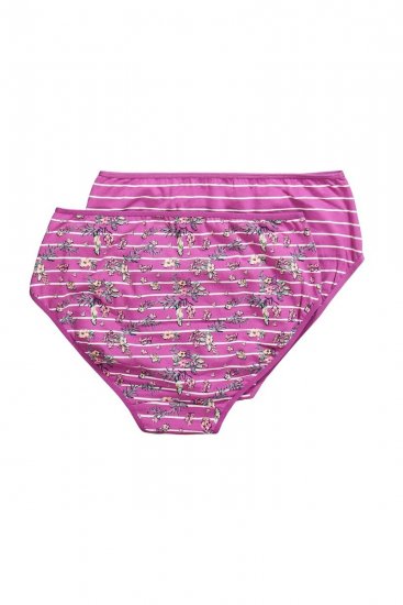 Ulla Popken 850538 Geblümte Slips aus Bio-Baumwolle 2er-Pack Violett - Slips - 
