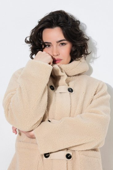 Ulla Popken 850589 Teddyjacke Wollweiß - Jacken - Damenjacken in großen Größen
