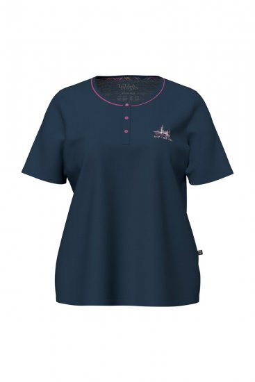 Ulla Popken 850864 3-teiliges Pyjama-Set mit Karomuster Violett - Pyjama/Loungewear - 
