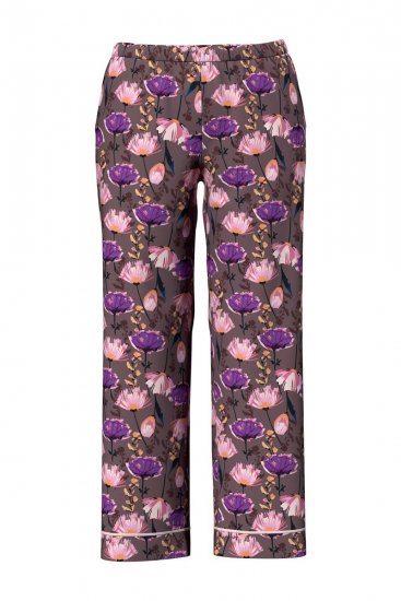 Ulla Popken 850903 Pyjama mit Blumenmuster 2er-Pack Braun - Pyjama/Loungewear - 