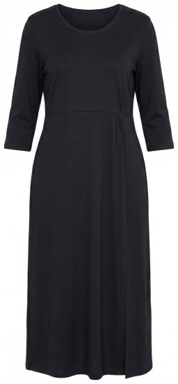 Ulla Popken 850910 Maxikleid mit 3/4-Ärmeln Schwarz - Maxikleider - Maxikleider in großen Größen