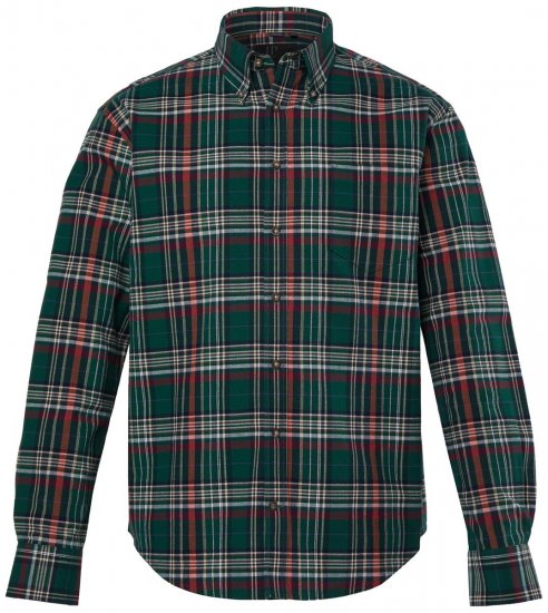 JP1880 850923 Kariertes Langarmhemd Waldgrün TALL - TALL hemden - TALL Hemden mit Extralänge