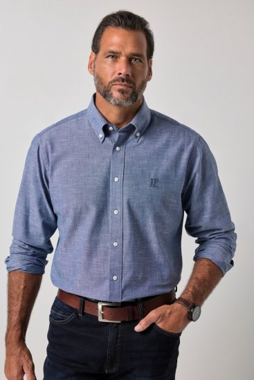 JP1880 850931 Langarm-Chambrayhemd Denimblau TALL - TALL hemden - TALL Hemden mit Extralänge