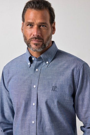 JP1880 850931 Langarm-Chambrayhemd Denimblau TALL - TALL hemden - TALL Hemden mit Extralänge