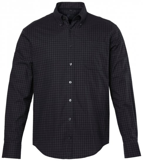 JP1880 850950 Kariertes Langarm-Flanellhemd Schwarz TALL - TALL hemden - TALL Hemden mit Extralänge
