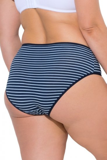 Ulla Popken 850966 Gestreifte Slips 5er-Pack Dunkelblau - Slips - 