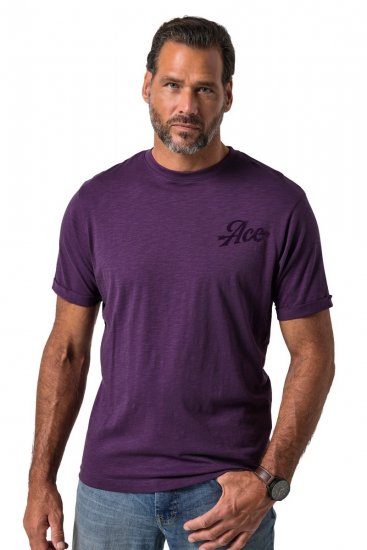 JP1880 850985 T-Shirt mit Brustprint Dunkellila TALL - TALL T-shirts - T-Shirts Überlänge Herren