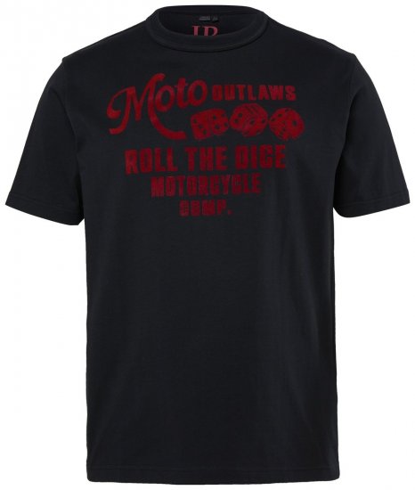JP1880 851002 T-Shirt mit Brustprint Schwarz TALL - TALL T-shirts - T-Shirts Überlänge Herren