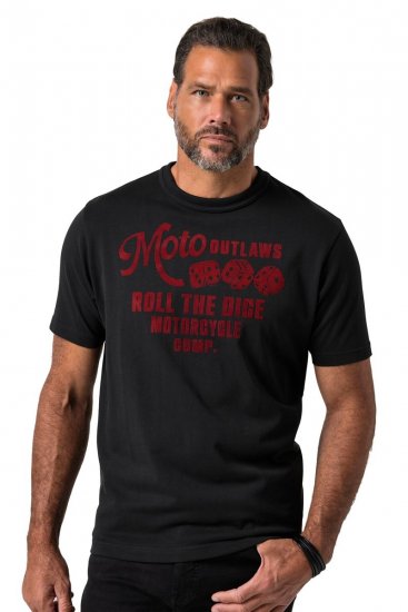 JP1880 851002 T-Shirt mit Brustprint Schwarz TALL - TALL T-shirts - T-Shirts Überlänge Herren