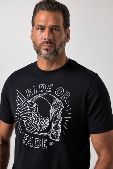 JP1880 851008 T-Shirt mit Brustprint Schwarz TALL - TALL T-shirts - T-Shirts Überlänge Herren