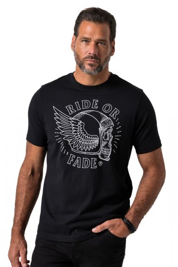 JP1880 851008 T-Shirt mit Brustprint Schwarz TALL - TALL T-shirts - T-Shirts Überlänge Herren