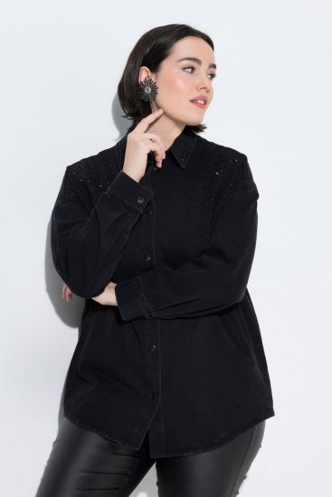 Ulla Popken 851036 Jeansjacke Anthrazit - Jacken - Damenjacken in großen Größen