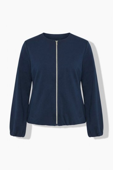 Ulla Popken 851040 Sweatjacke mit Reißverschluss Dunkelblau - Sweatshirts - Damen-Sweatshirts in großen Größen