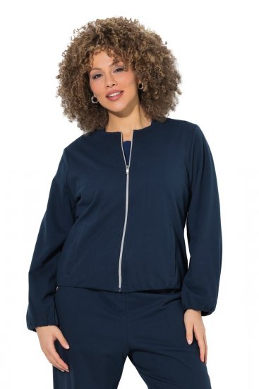 Ulla Popken 851040 Sweatjacke mit Reißverschluss Dunkelblau - Sweatshirts - Damen-Sweatshirts in großen Größen