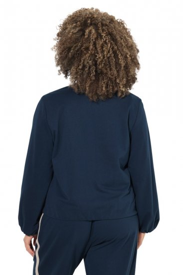 Ulla Popken 851040 Sweatjacke mit Reißverschluss Dunkelblau - Sweatshirts - Damen-Sweatshirts in großen Größen