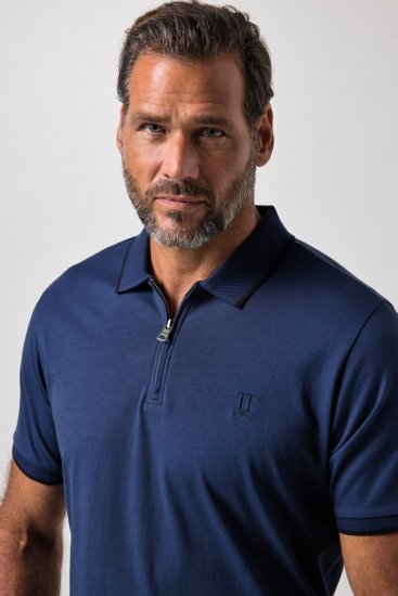 JP1880 851048 Poloshirt mit Reißverschluss Nachtblau TALL - TALL poloshirts - TALL Poloshirts für große Herren