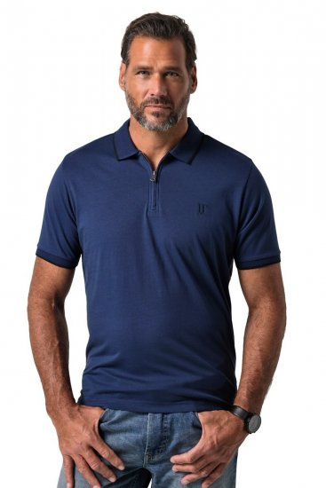 JP1880 851048 Poloshirt mit Reißverschluss Nachtblau TALL - TALL poloshirts - TALL Poloshirts für große Herren