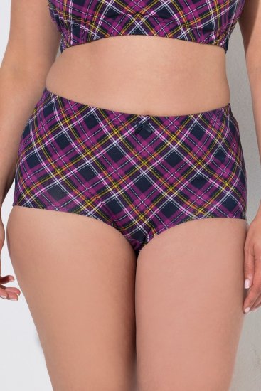 Ulla Popken 851071 Karierte Slips aus Bio-Baumwolle 2er-Pack Violett - Slips - 