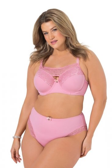 Ulla Popken 851165 Pantys mit Spitze Rosa - Slips - 