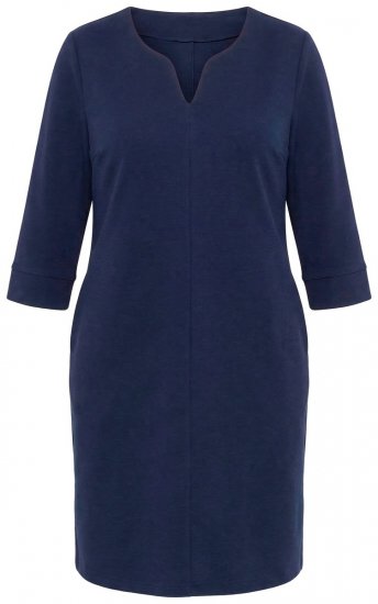 Ulla Popken 851220 Kleid mit 3/4-Ärmeln Dunkelblau - Kleider - Kleider für alle Größen