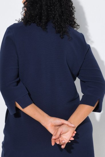 Ulla Popken 851220 Kleid mit 3/4-Ärmeln Dunkelblau - Kleider - Kleider für alle Größen