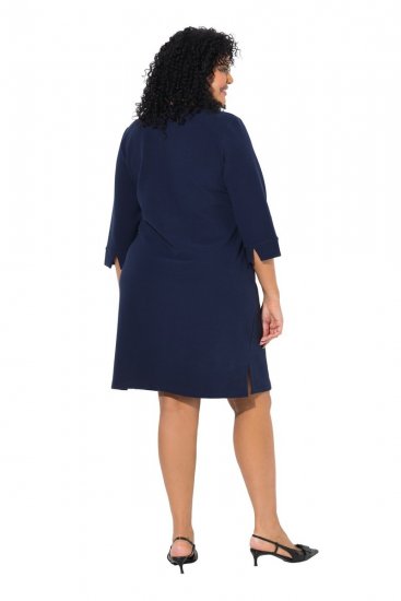 Ulla Popken 851220 Kleid mit 3/4-Ärmeln Dunkelblau - Kleider - Kleider für alle Größen