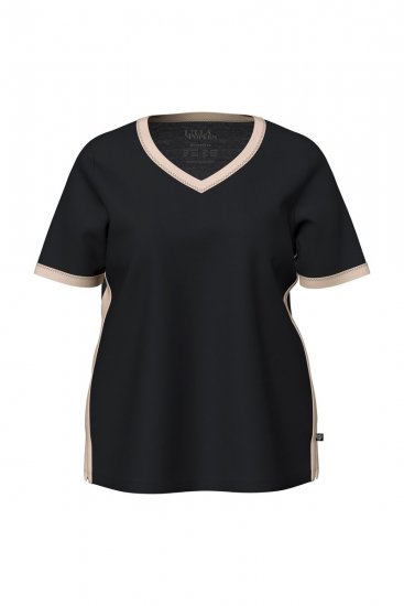 Ulla Popken 851245 Pyjama mit Streifen Schwarz - Pyjama/Loungewear - 