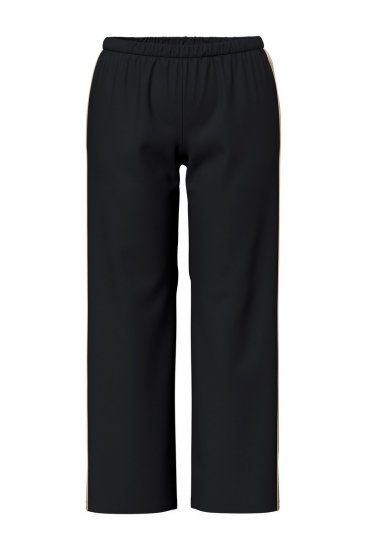 Ulla Popken 851245 Pyjama mit Streifen Schwarz - Pyjama/Loungewear - 